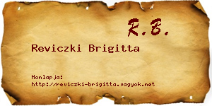 Reviczki Brigitta névjegykártya